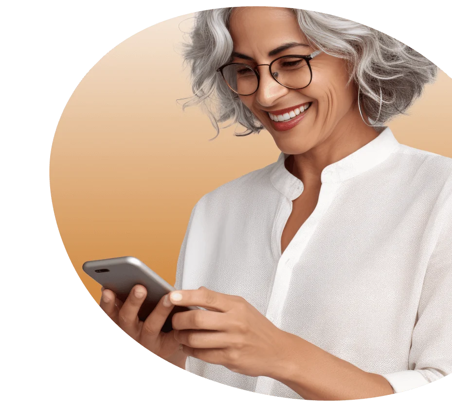 Paciente em teleconsulta pelo celular